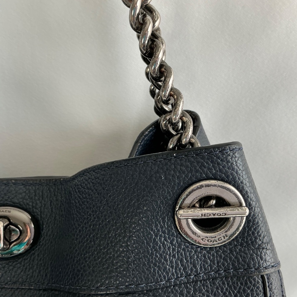 COACH Navy Blue Leather Bag - Picture 10 of 16